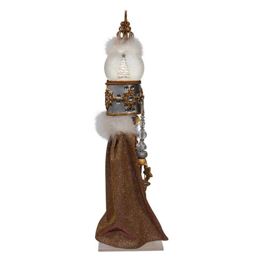 22-Inch Hollywood Nutcrackers Musical Gold and Silver Nutcracker With Water Globe
