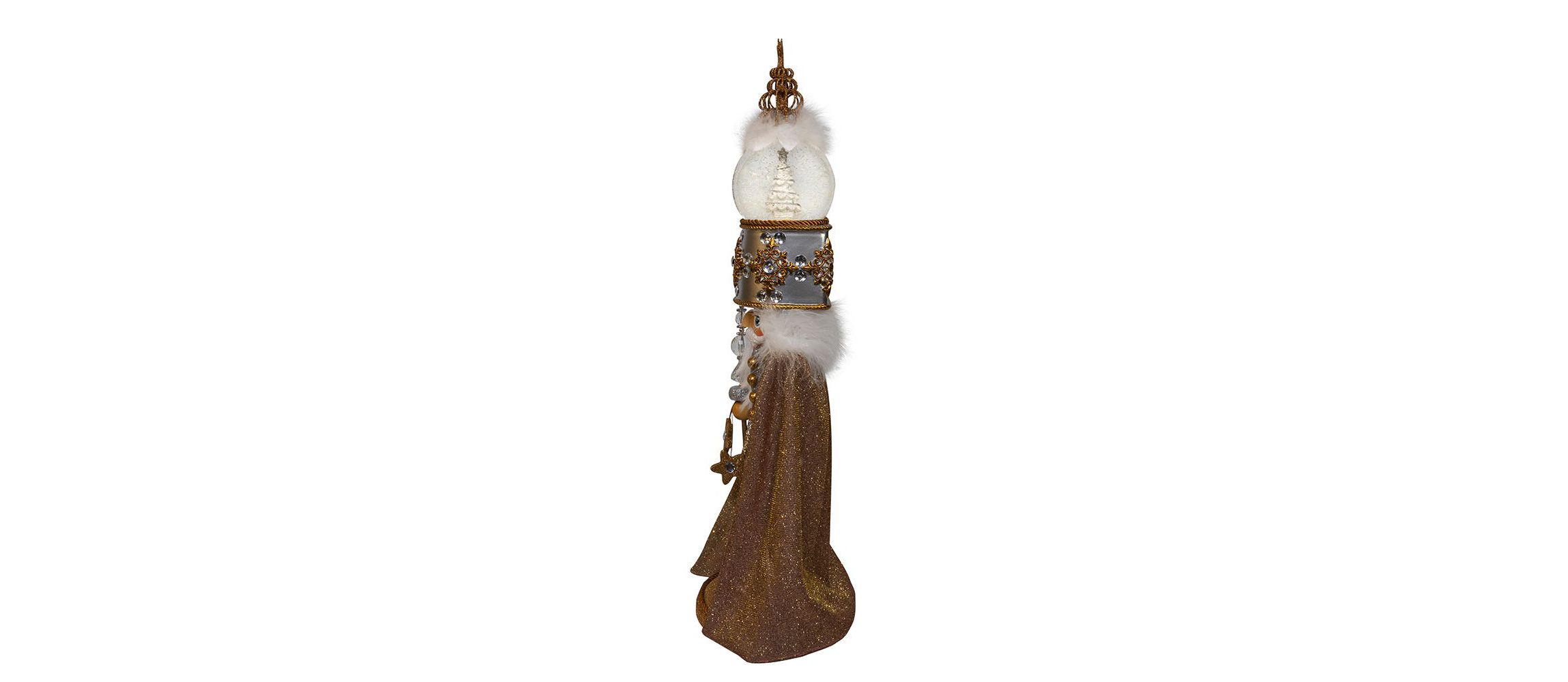 22-Inch Hollywood Nutcrackers Musical Gold and Silver Nutcracker With Water Globe