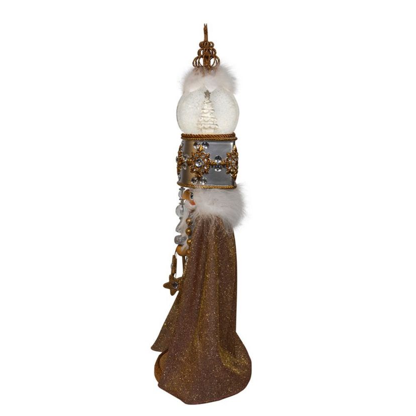 22-Inch Hollywood Nutcrackers Musical Gold and Silver Nutcracker With Water Globe