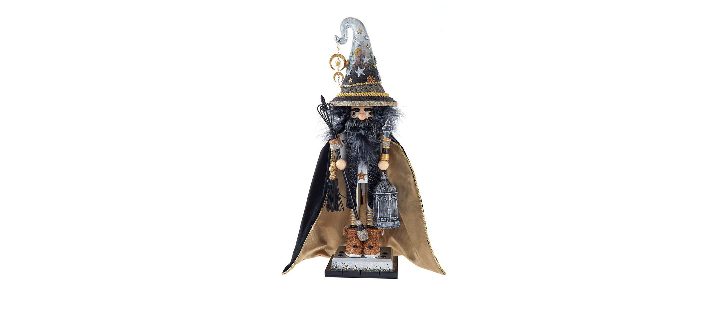 18-Inch Hollywood Nutcrackers Black and Gold Wizard Nutcracker