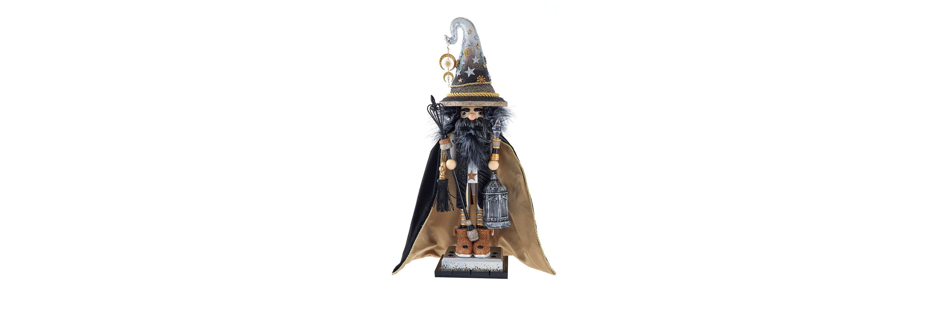 18-Inch Hollywood Nutcrackers Black and Gold Wizard Nutcracker