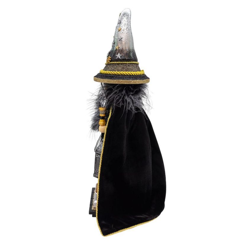 18-Inch Hollywood Nutcrackers Black and Gold Wizard Nutcracker