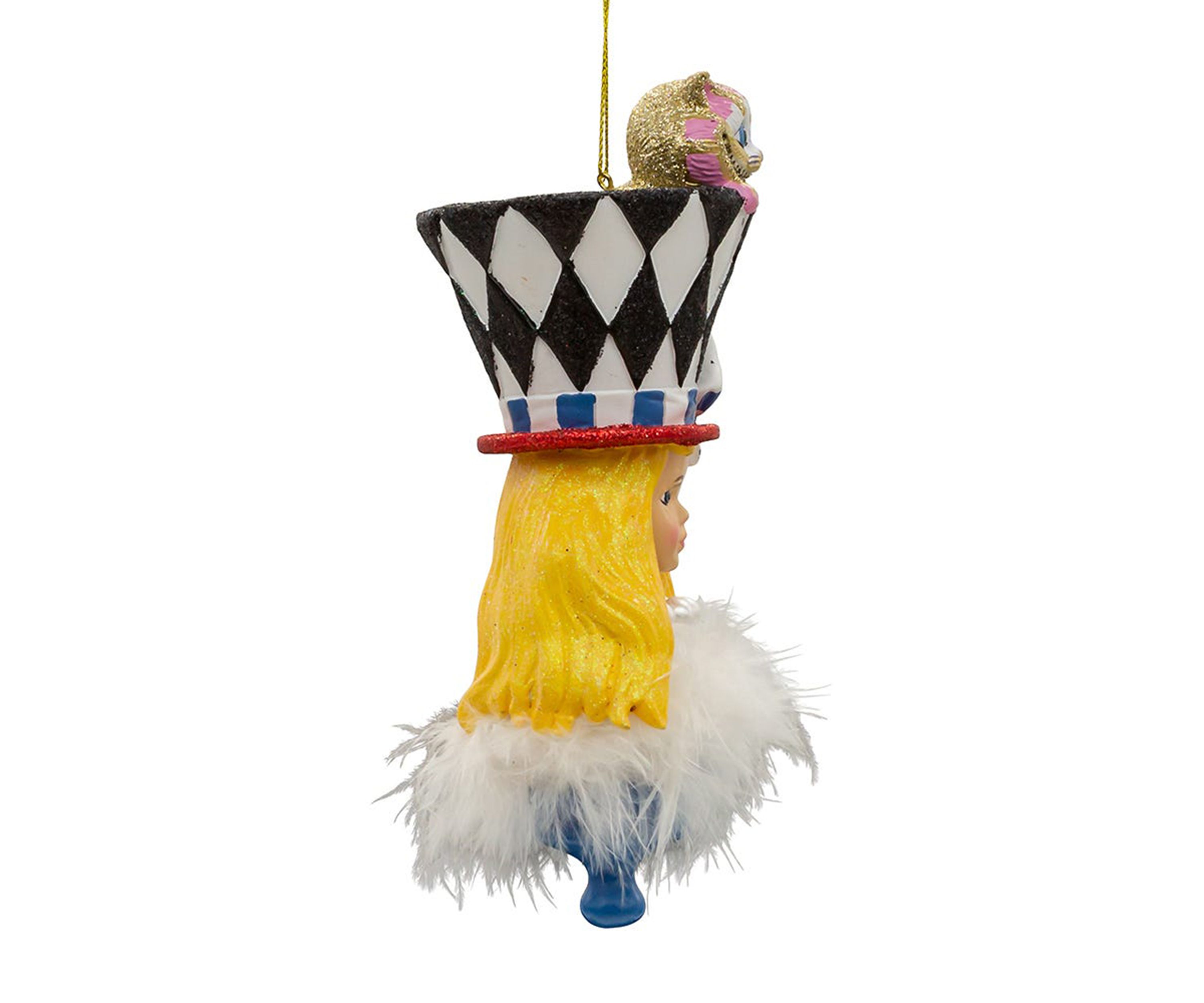 6.88-Inch Resin Hollywood Hats Alice Ornament