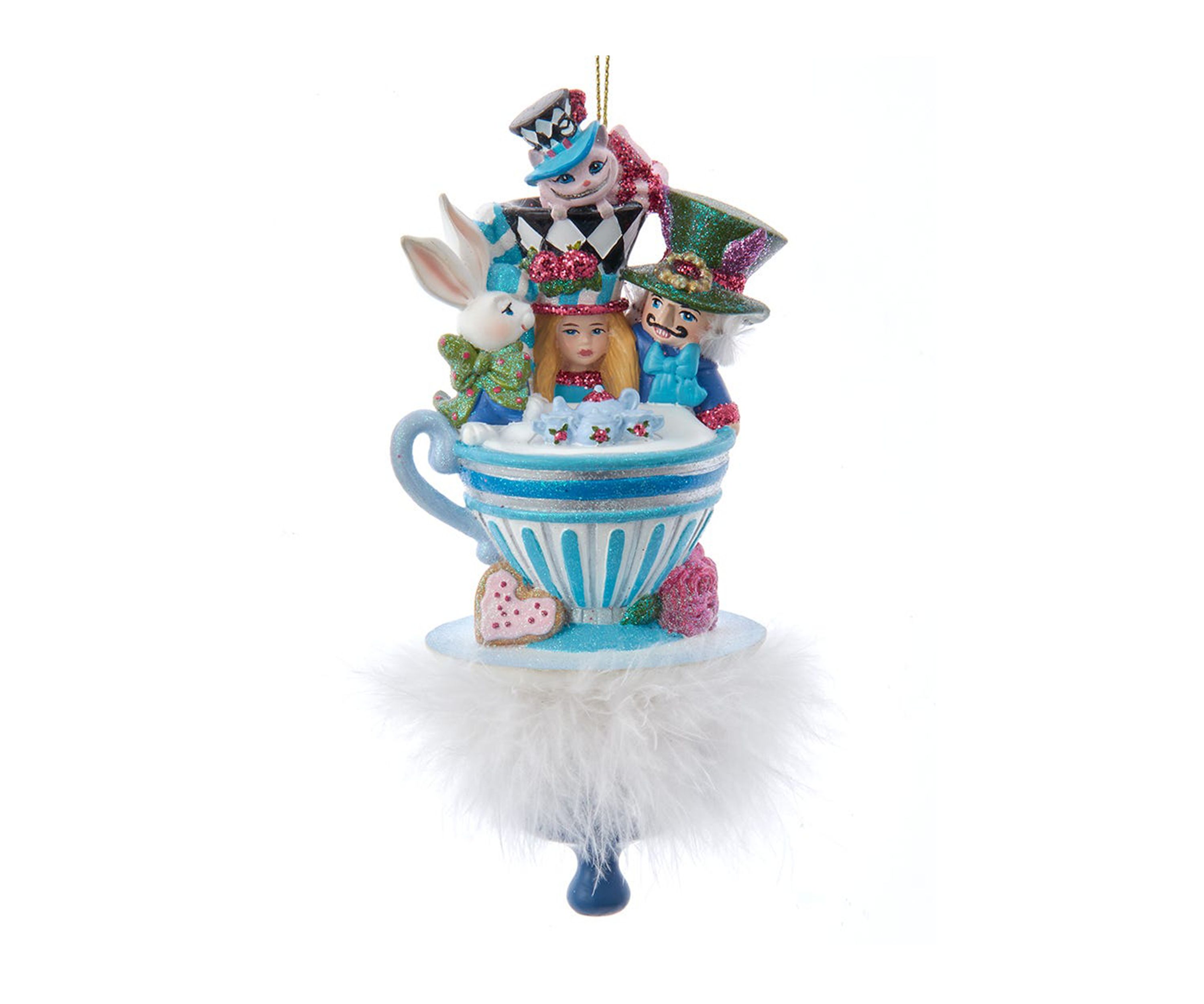6.25-Inch Hollywood Hats Alice Teaparty Ornament
