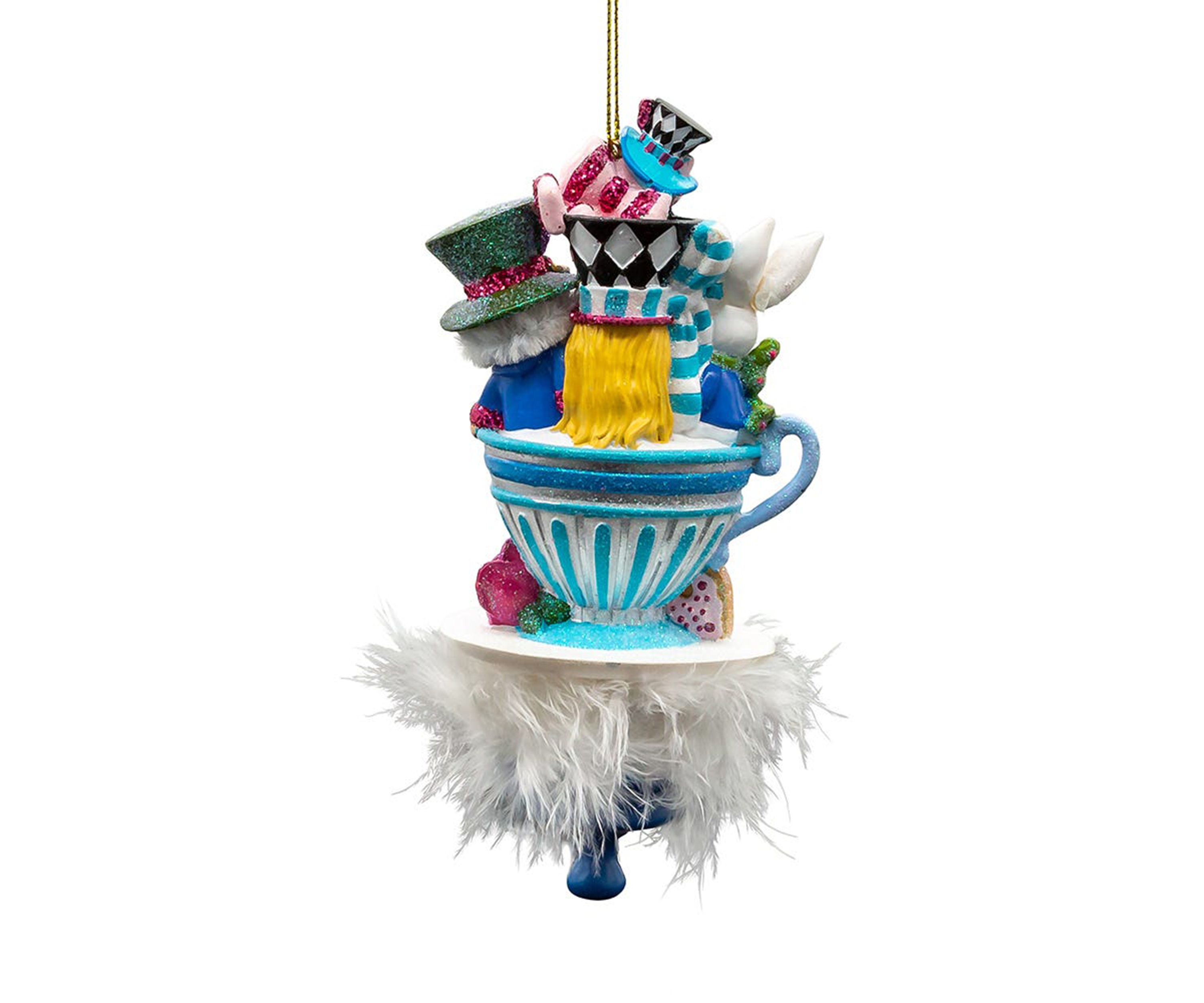 6.25-Inch Hollywood Hats Alice Teaparty Ornament