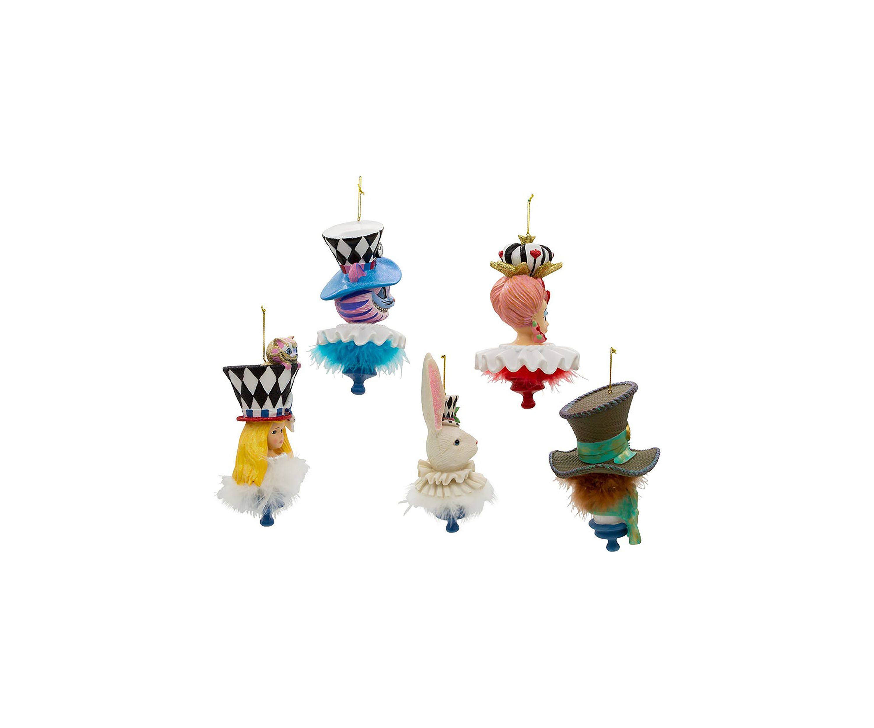 6.25-Inch Resin Hollywood Hats Ornament, 5-Piece Set