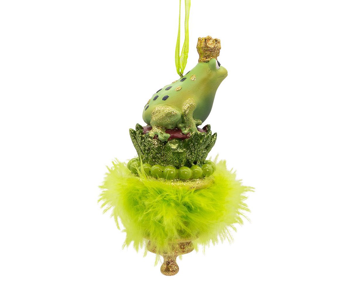 Kurt Adler 6.25-Inch Holly Hats Frog Prince Ornament