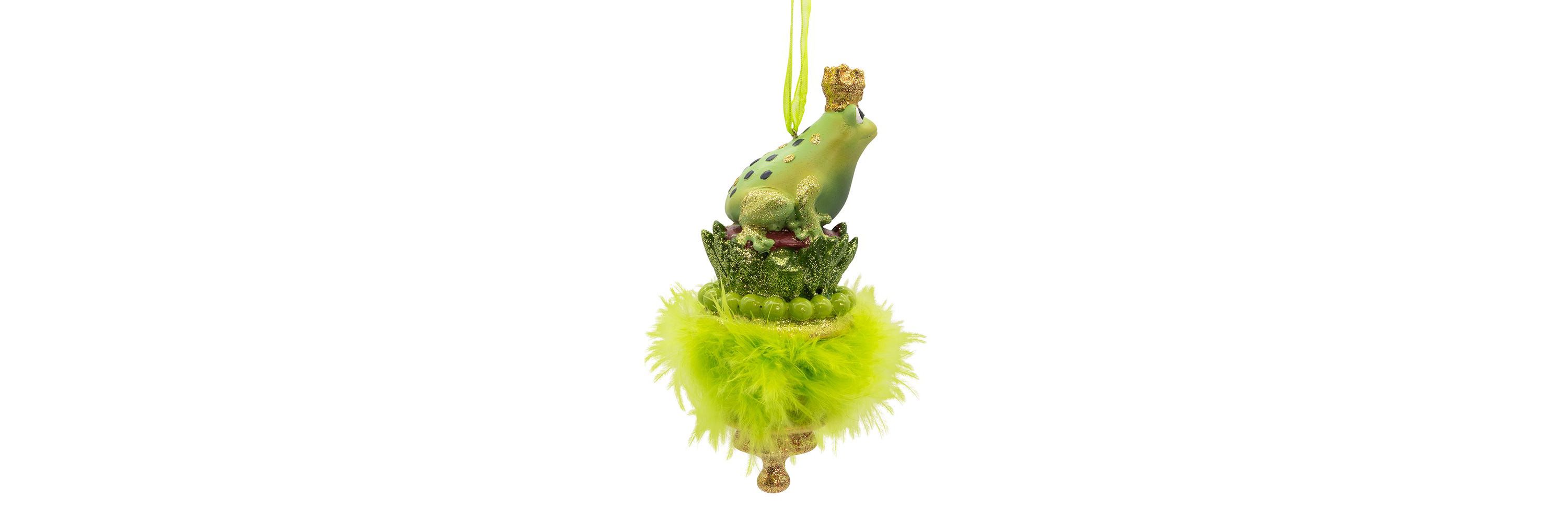 Kurt Adler 6.25-Inch Holly Hats Frog Prince Ornament
