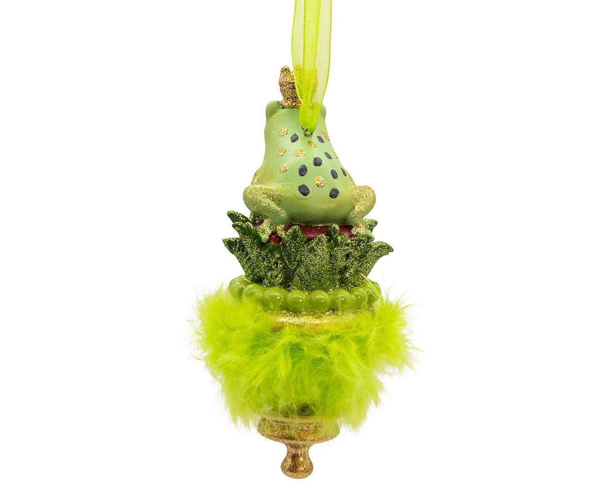 Kurt Adler 6.25-Inch Holly Hats Frog Prince Ornament