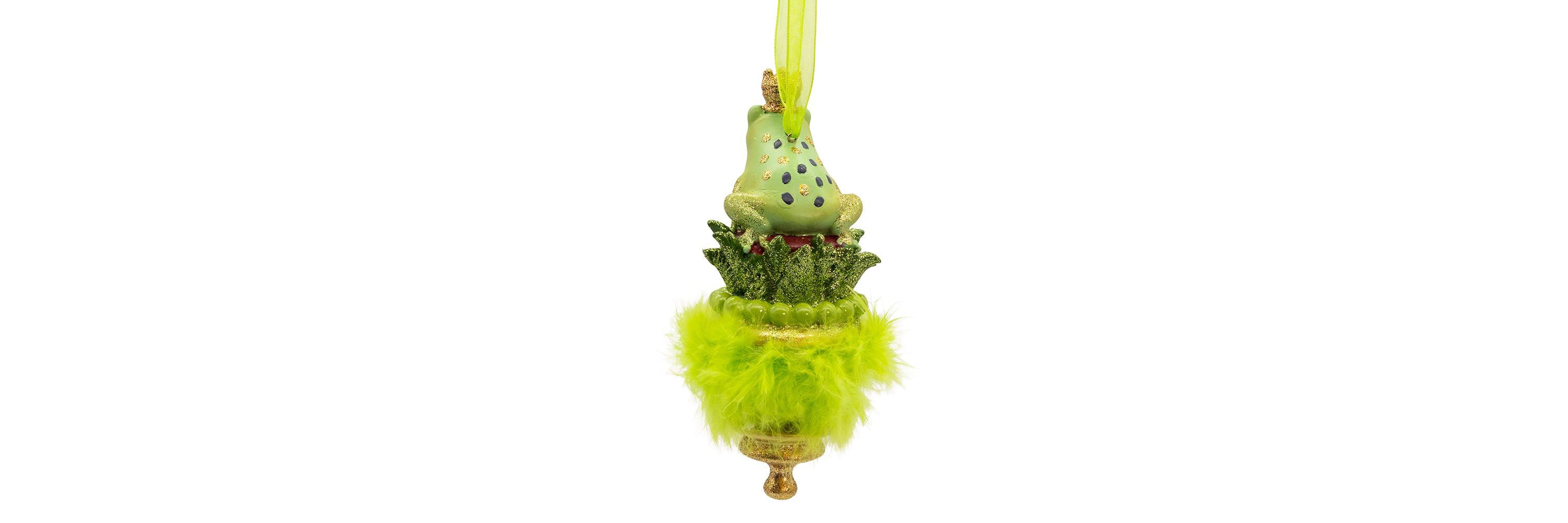 Kurt Adler 6.25-Inch Holly Hats Frog Prince Ornament