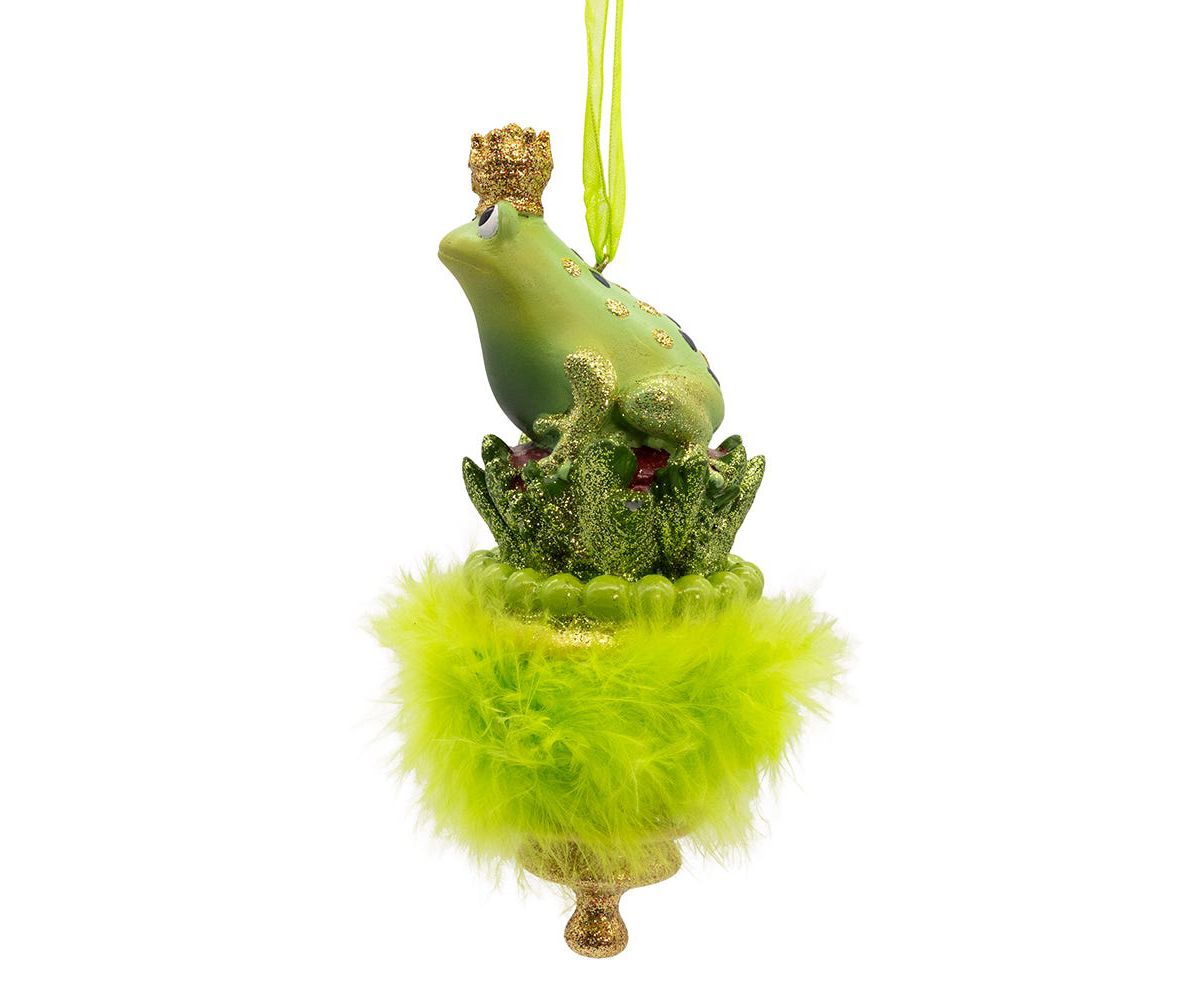 Kurt Adler 6.25-Inch Holly Hats Frog Prince Ornament