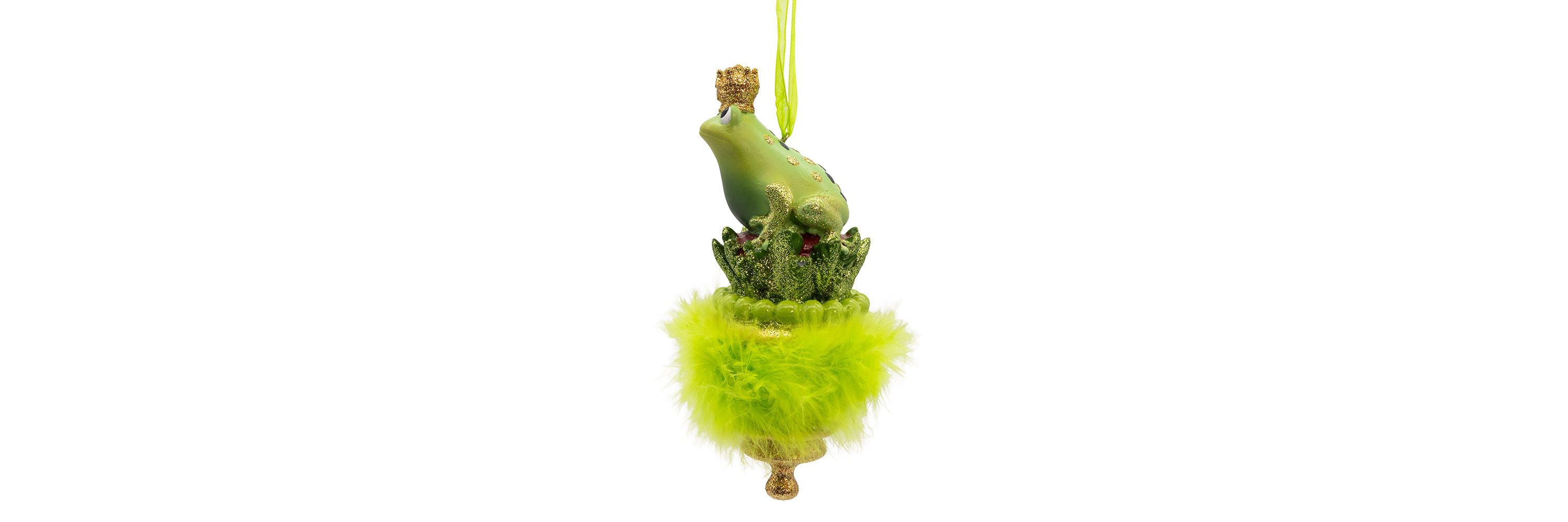 Kurt Adler 6.25-Inch Holly Hats Frog Prince Ornament