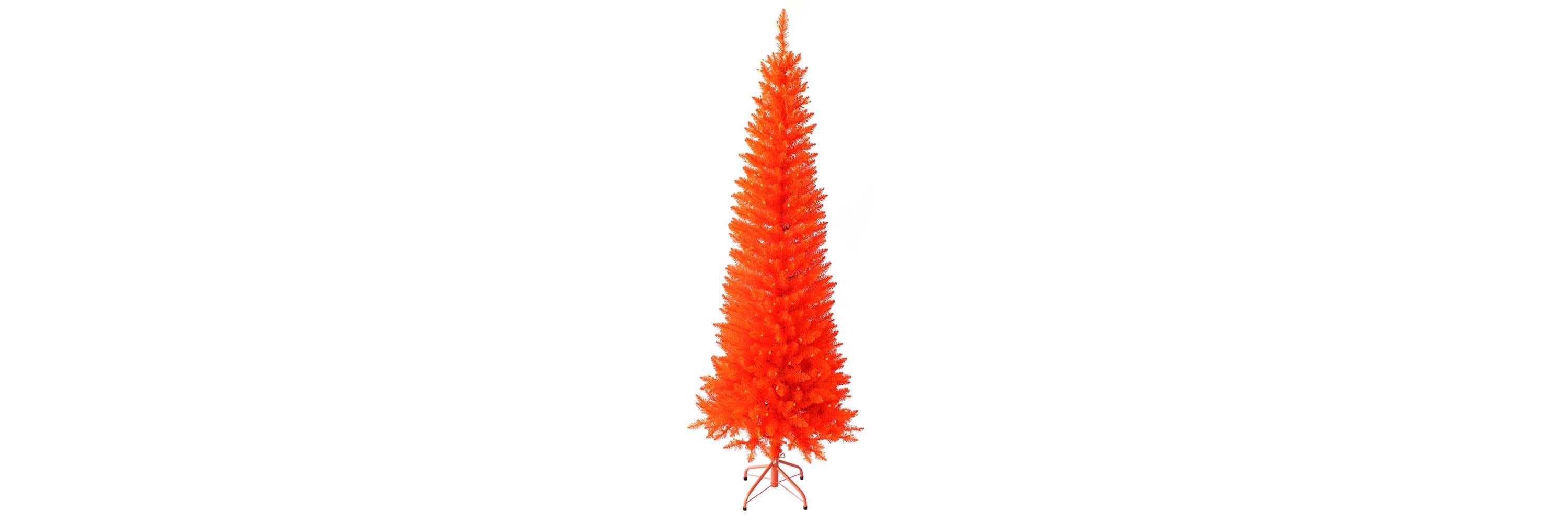 6Ft. Prelit Halloween Orange Slim Tree