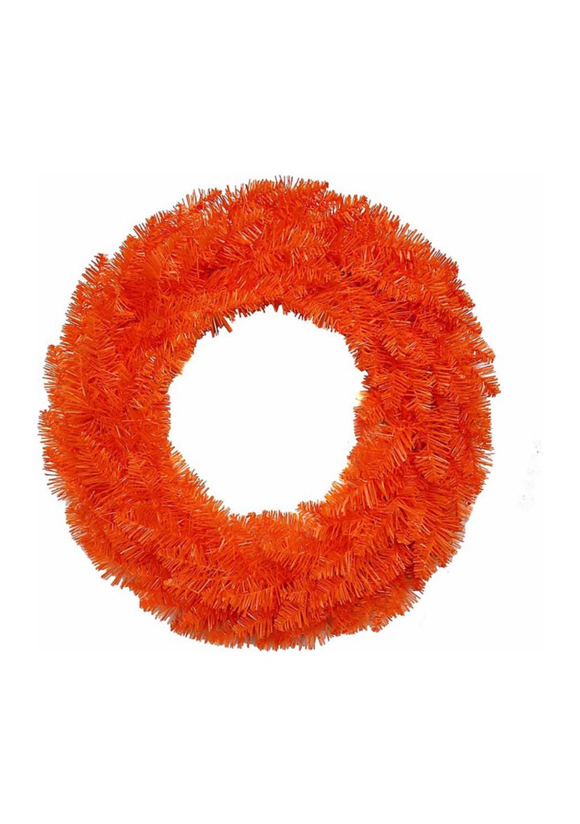 24-Inch Unlit Orange Wreath