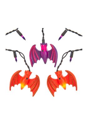 Kurt S. Adler UL 25-Purple and Orange Bat Icicle Light Set