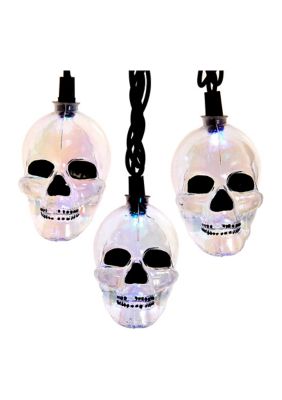 UL 10-Light RGB LED Glitter Skull Light Set