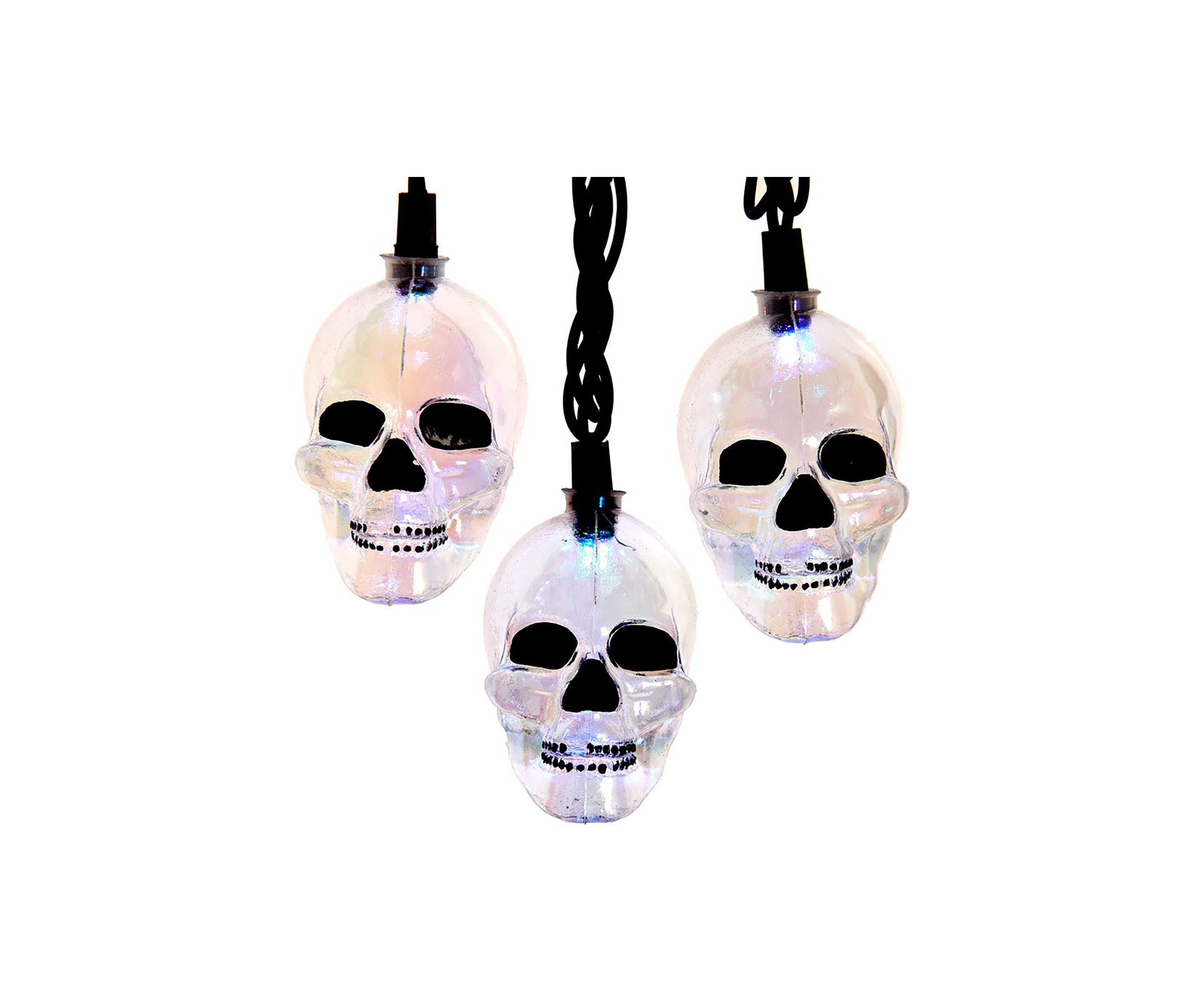UL 10-Light RGB LED Glitter Skull Light Set