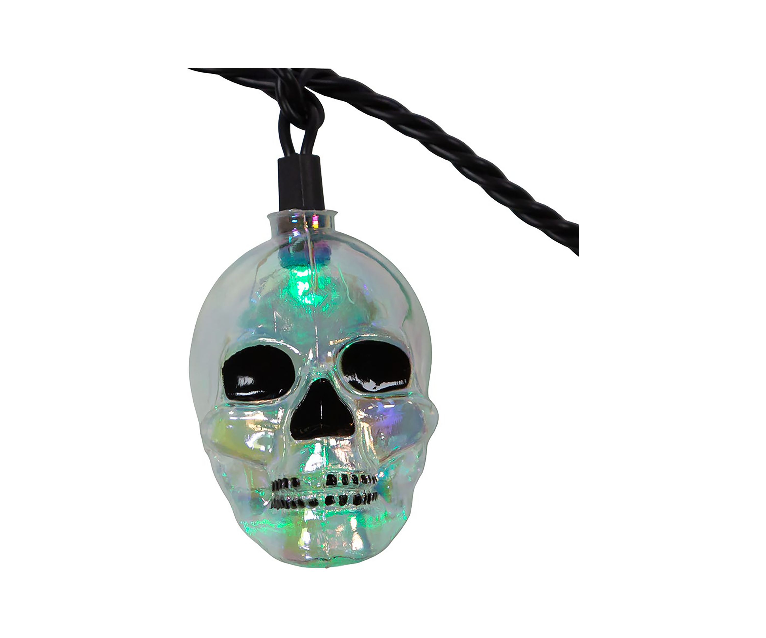 UL 10-Light RGB LED Glitter Skull Light Set