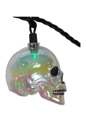 UL 10-Light RGB LED Glitter Skull Light Set