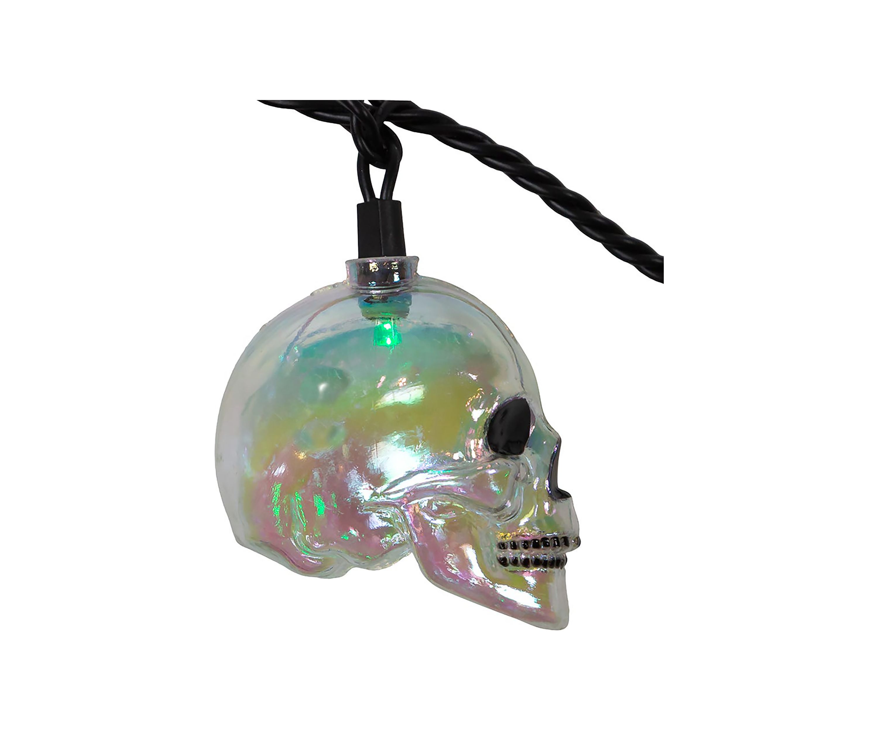 UL 10-Light RGB LED Glitter Skull Light Set