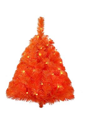 24-Inch Pre Lit Incandescent Orange Wall Tree