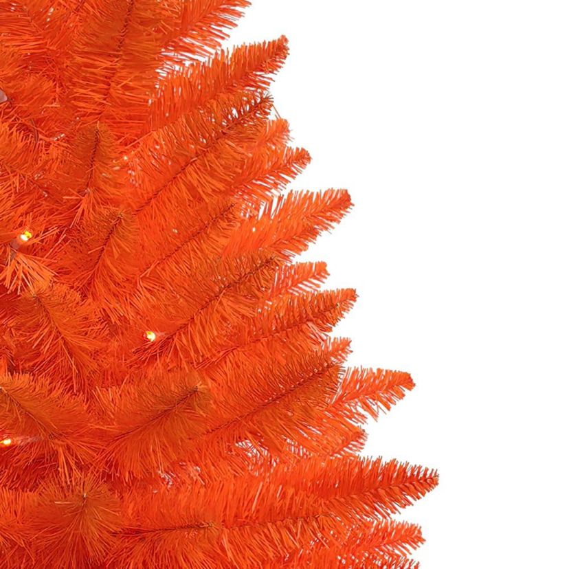 3-Foot Battery-Operated Pre-Lit Halloween Orange Potted Tree With Orange LED Lights