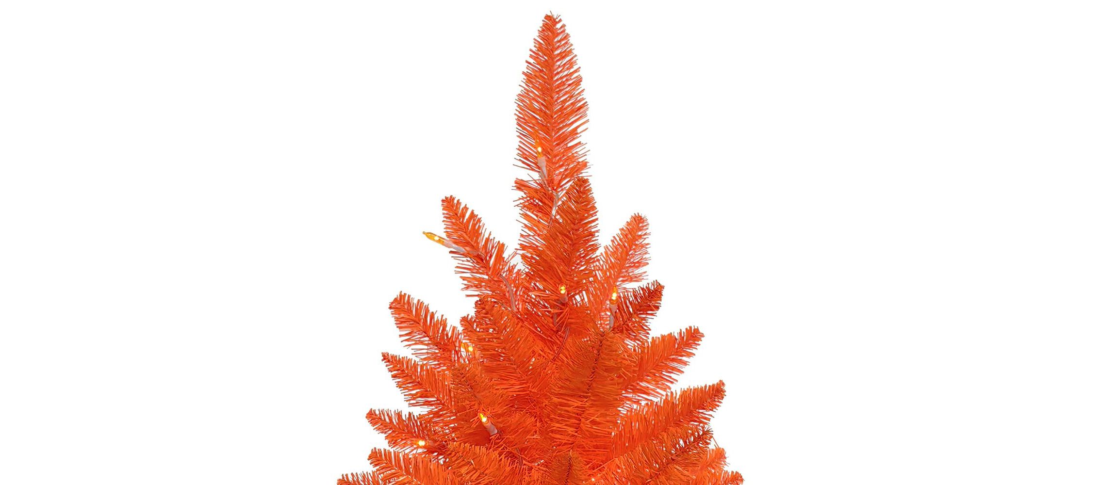 3-Foot Battery-Operated Pre-Lit Halloween Orange Potted Tree With Orange LED Lights