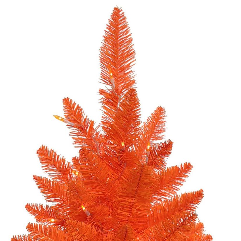 3-Foot Battery-Operated Pre-Lit Halloween Orange Potted Tree With Orange LED Lights