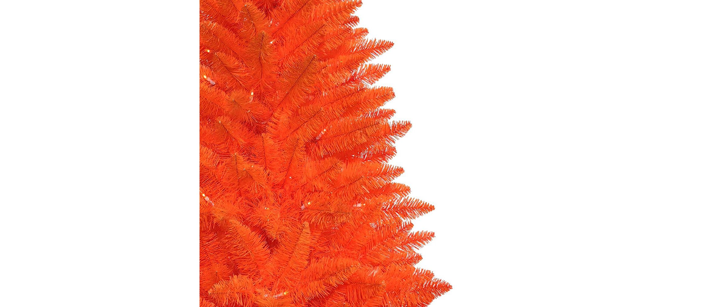 4.5-Foot Battery-Operated Pre-Lit Halloween Orange Potted Tree With Orange LED Lights