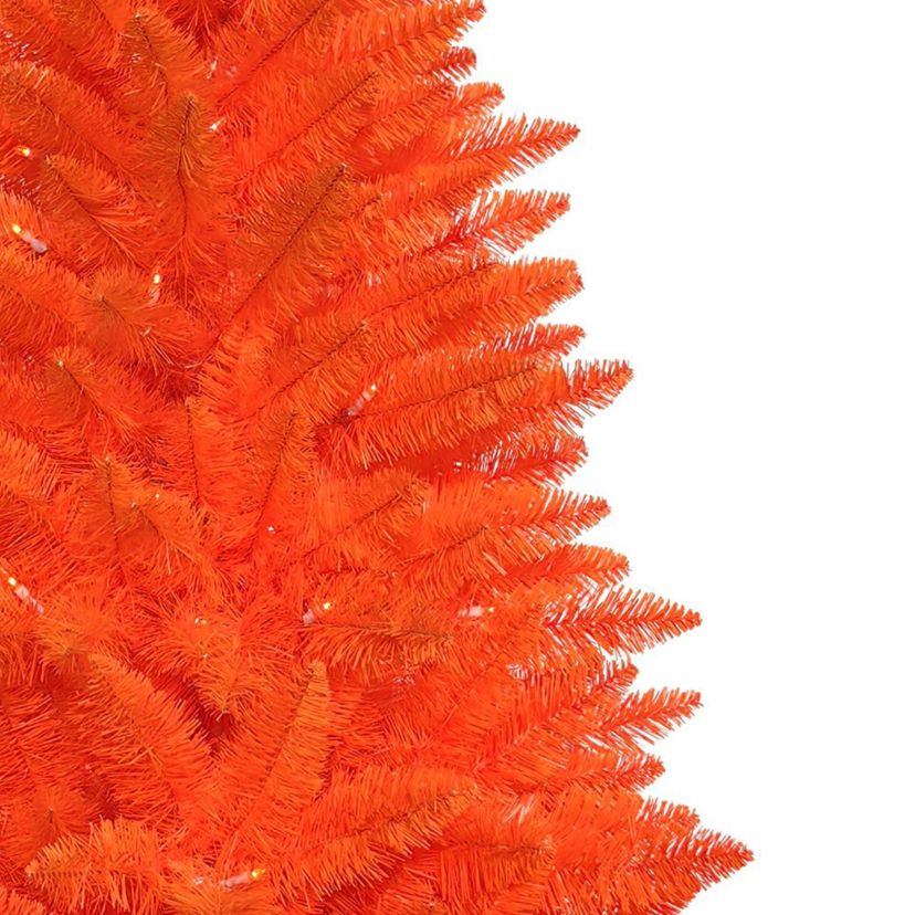 4.5-Foot Battery-Operated Pre-Lit Halloween Orange Potted Tree With Orange LED Lights
