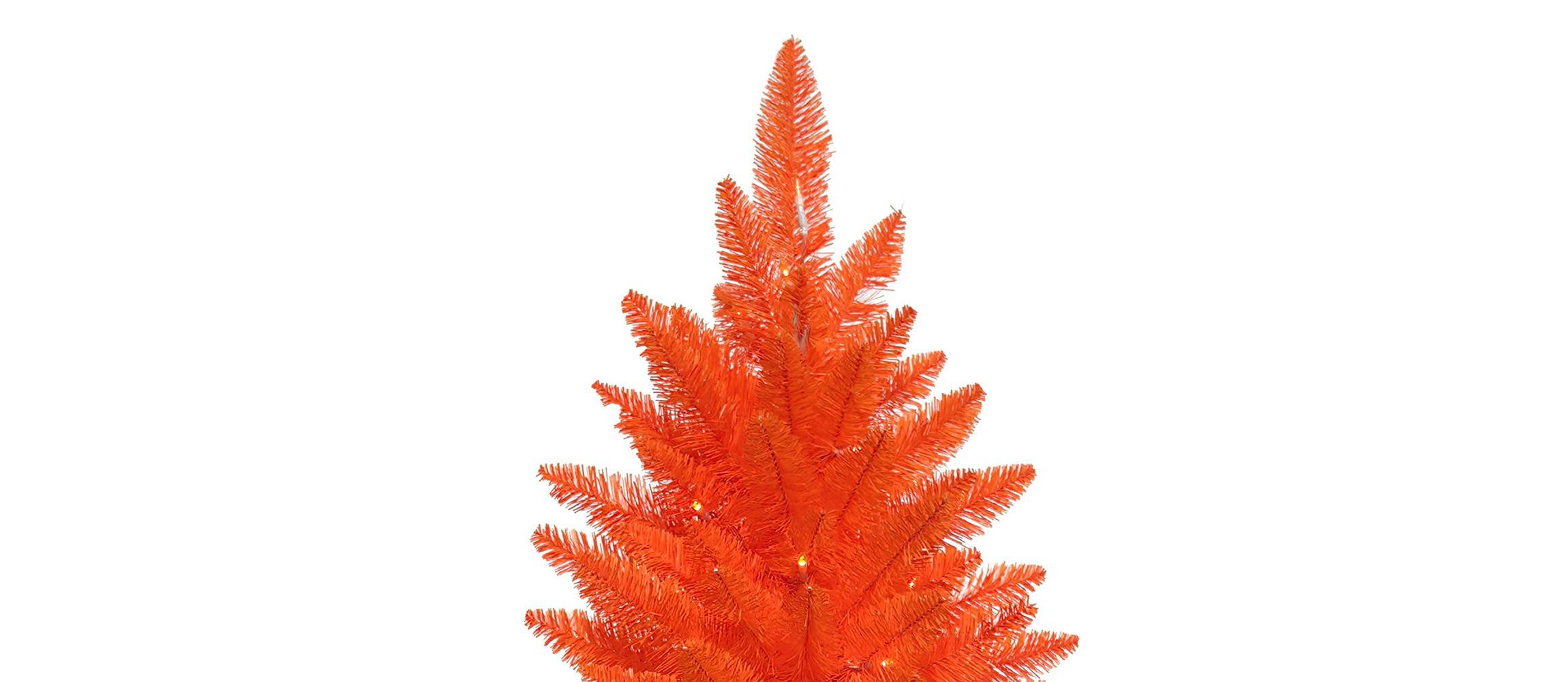 4.5-Foot Battery-Operated Pre-Lit Halloween Orange Potted Tree With Orange LED Lights