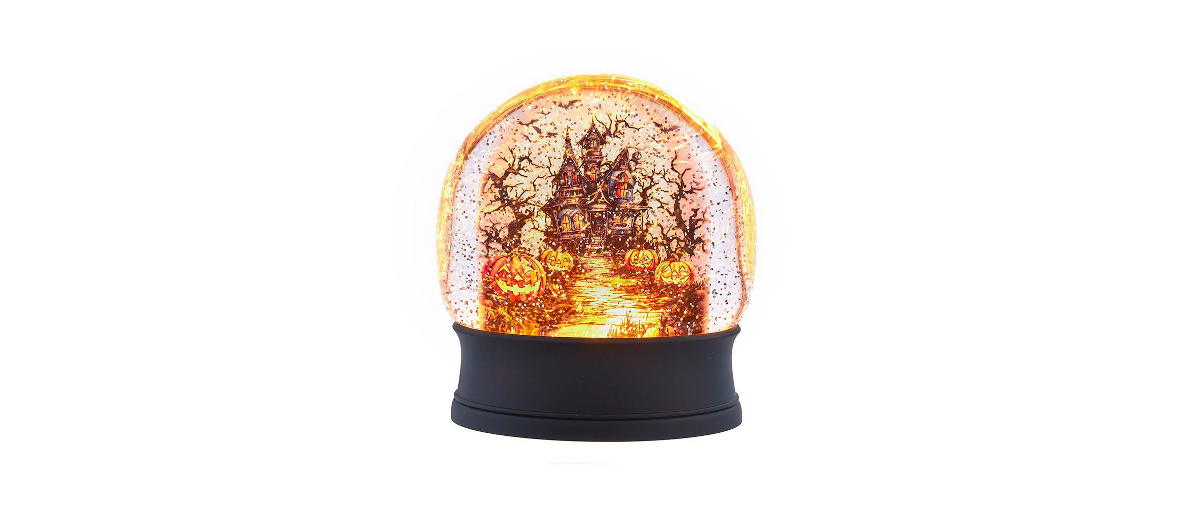6.5-Inch Battery Operated USB Halloween LED Lighted Village Scene Water Lantern.