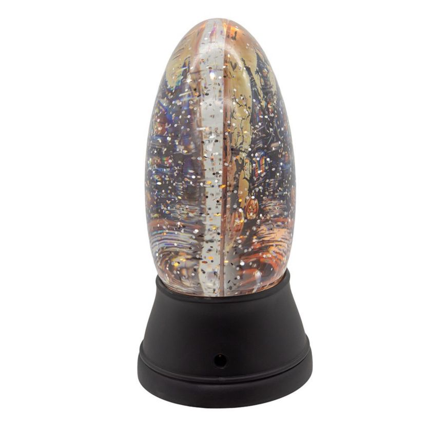 6.5-Inch Battery Operated USB Halloween LED Lighted Village Scene Water Lantern.