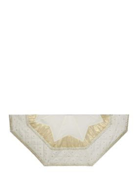  52-Inch Ivory Tree skirt with Quilted Border    