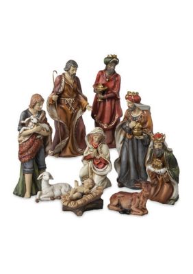 Kurt S. Adler Porcelain Nativity Figures Tablepiece, Black