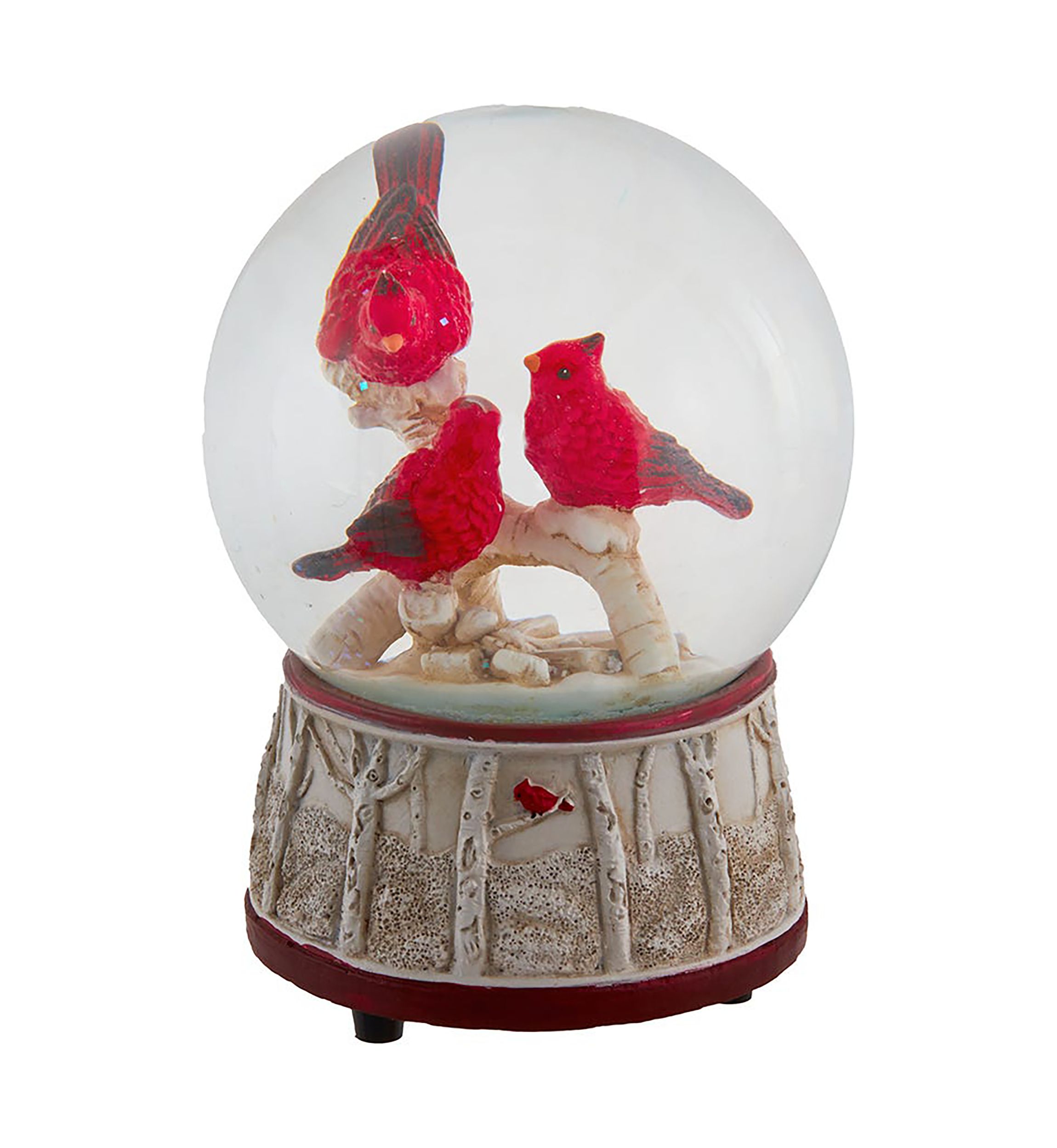100MM Wind Up Musical Cardinals Water Globe