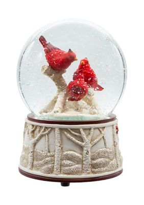 100MM Wind Up Musical Cardinals Water Globe