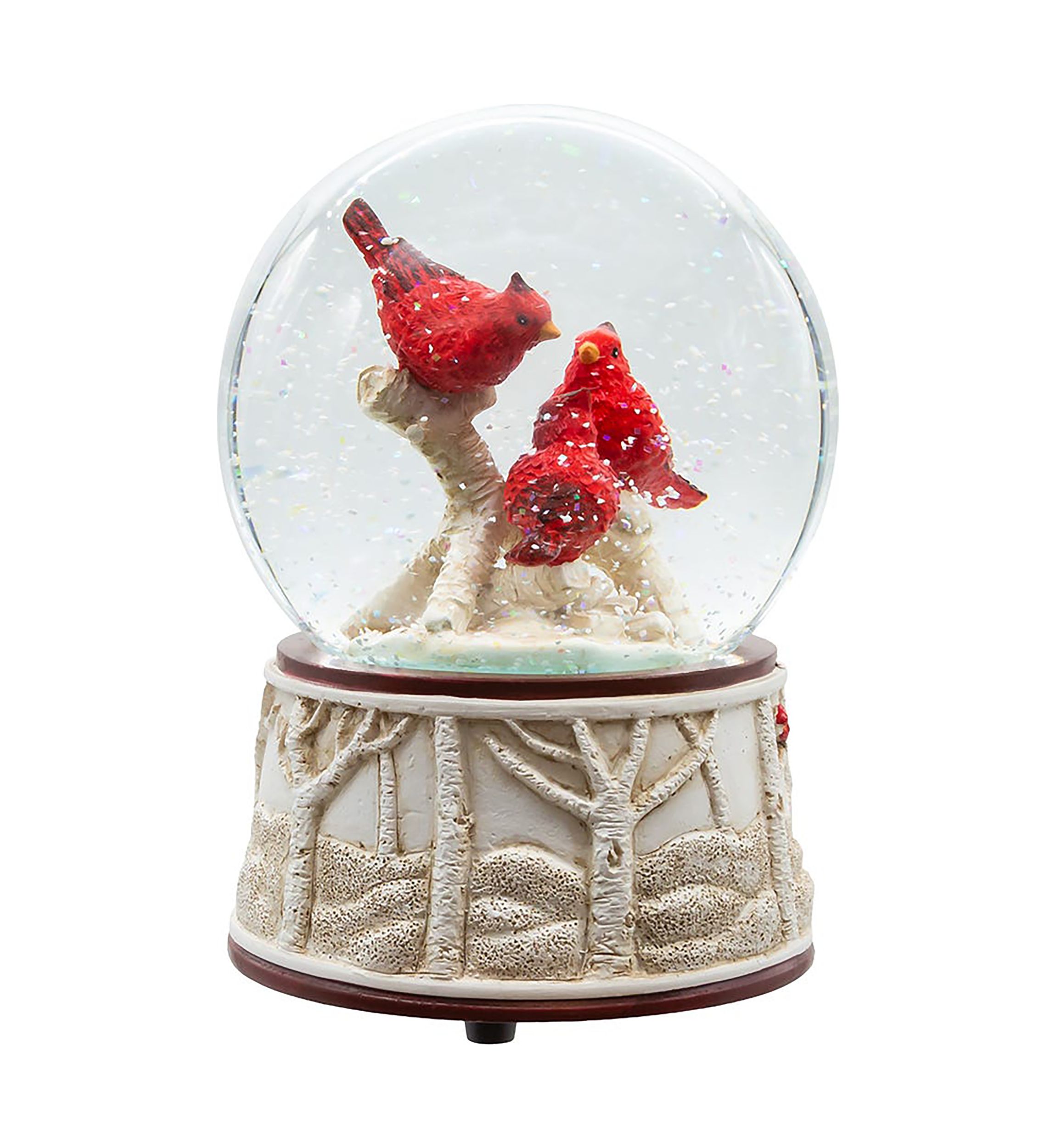 100MM Wind Up Musical Cardinals Water Globe