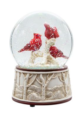 100MM Wind Up Musical Cardinals Water Globe