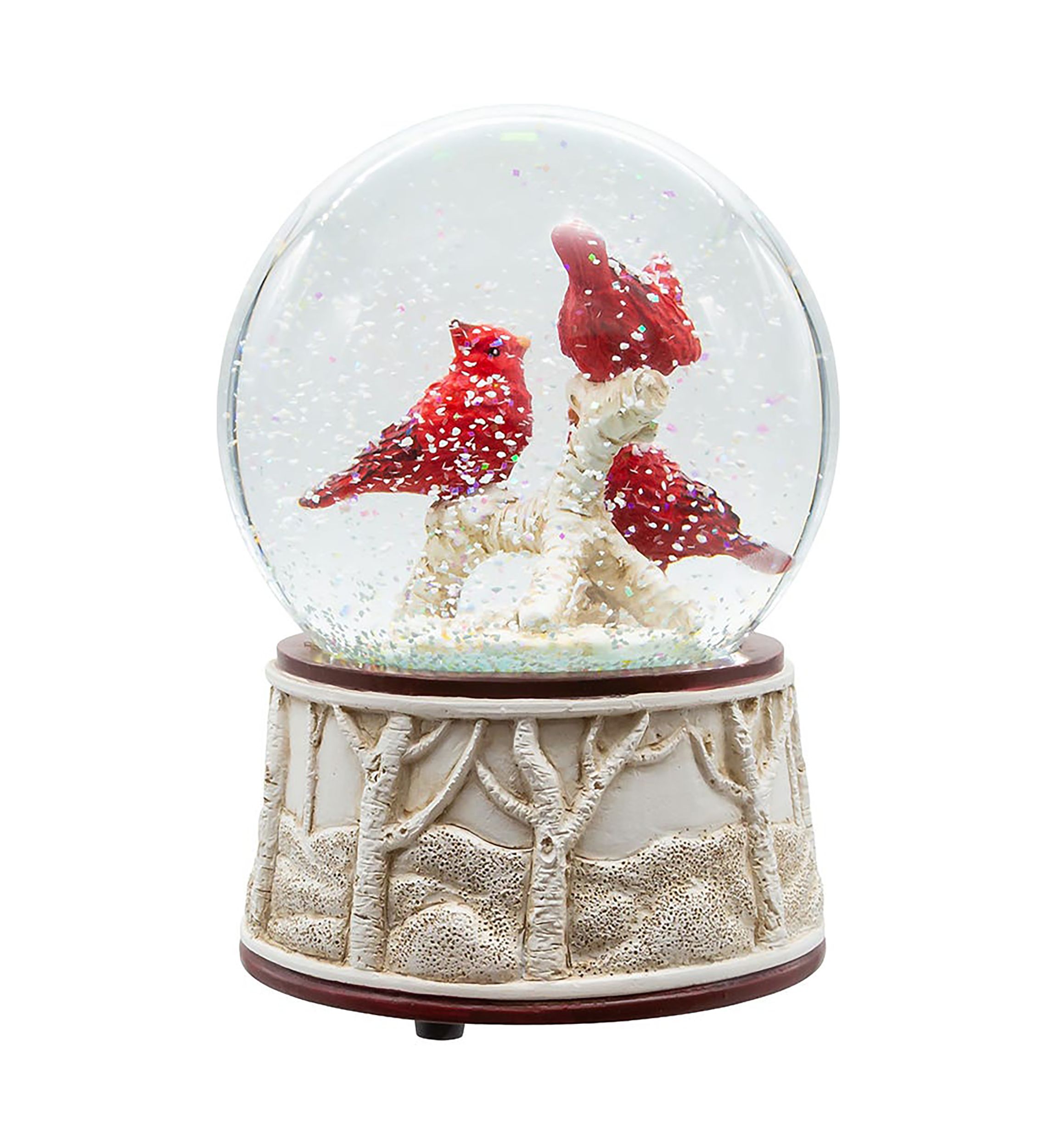 100MM Wind Up Musical Cardinals Water Globe