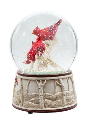 100MM Wind Up Musical Cardinals Water Globe