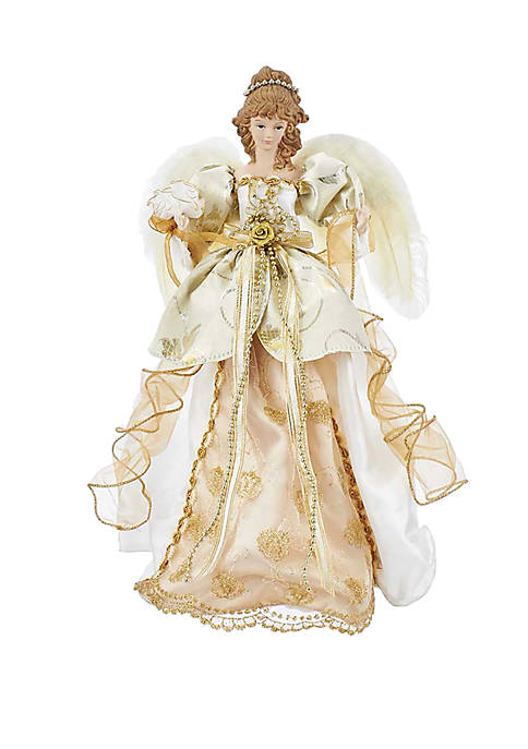 17 in Ivory and Gold Angel Treetop
