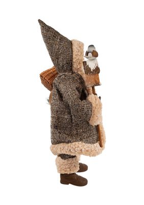 18-Inch Rustic Glam Santa Holding Birdhouse