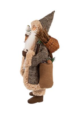 18-Inch Rustic Glam Santa Holding Birdhouse