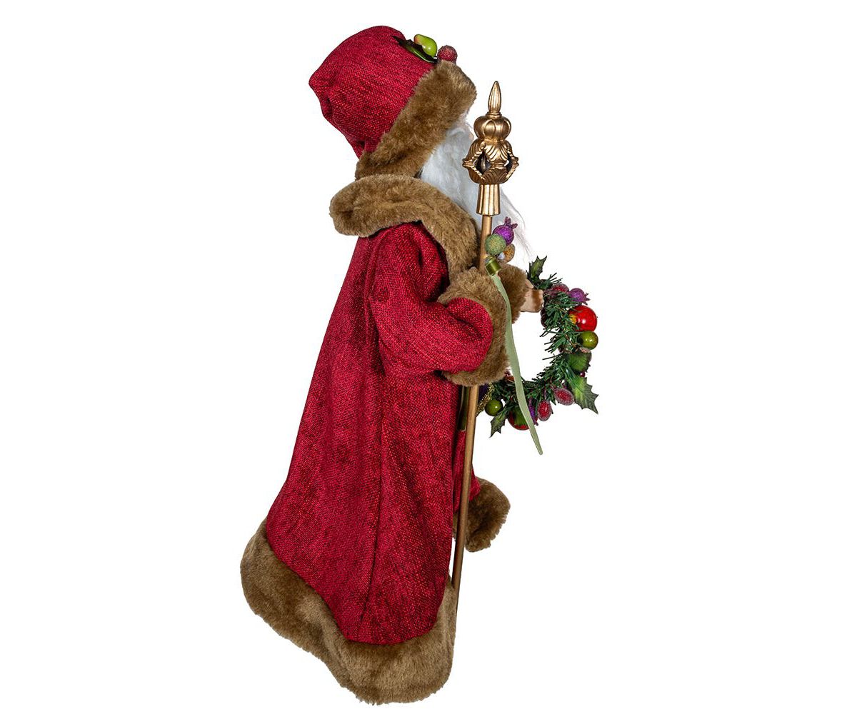 Kurt Adler 20-Inch Sugar Fruit Santa With Fruit Wreath