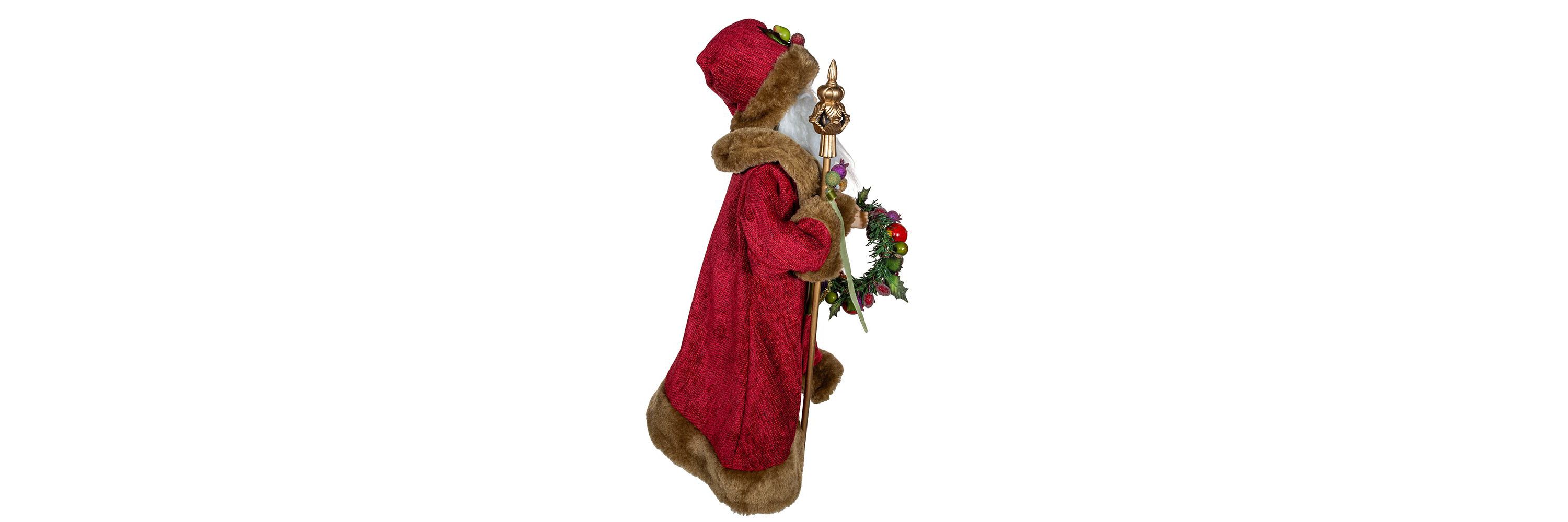 Kurt Adler 20-Inch Sugar Fruit Santa With Fruit Wreath
