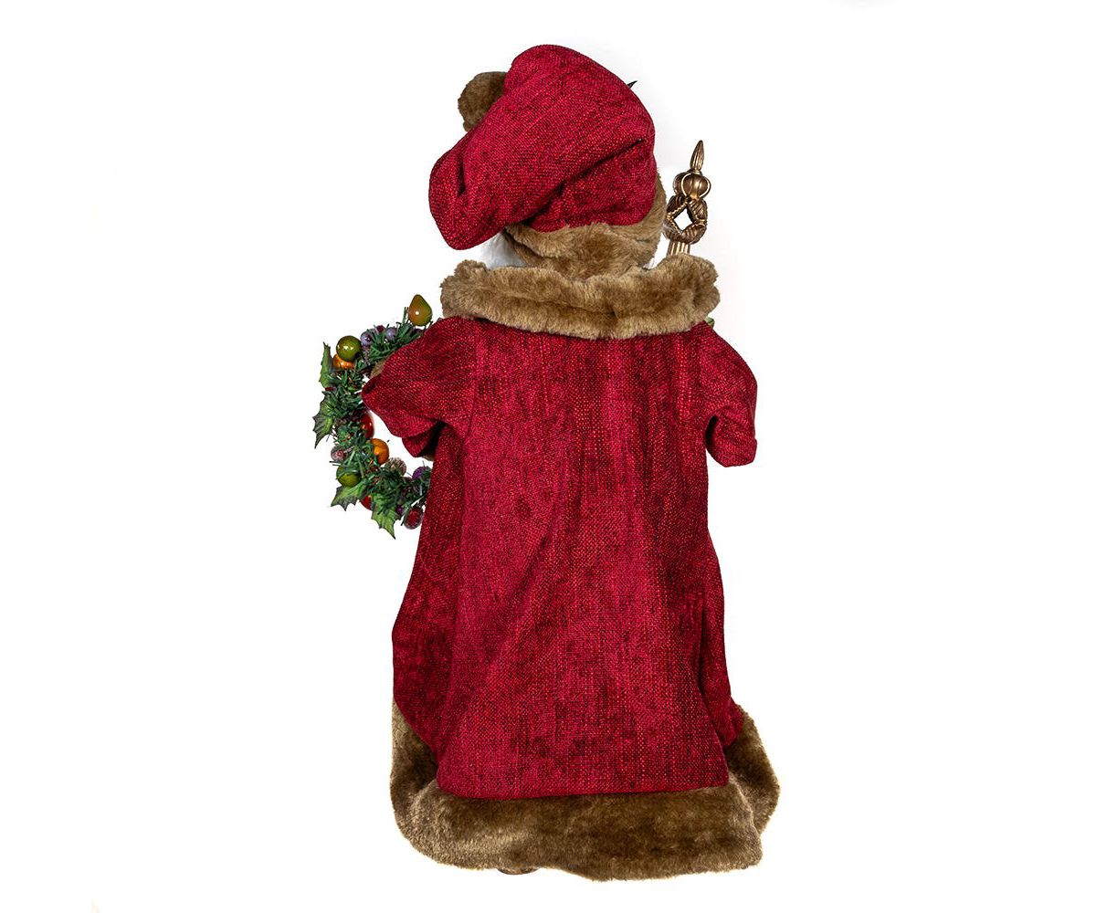 Kurt Adler 20-Inch Sugar Fruit Santa With Fruit Wreath