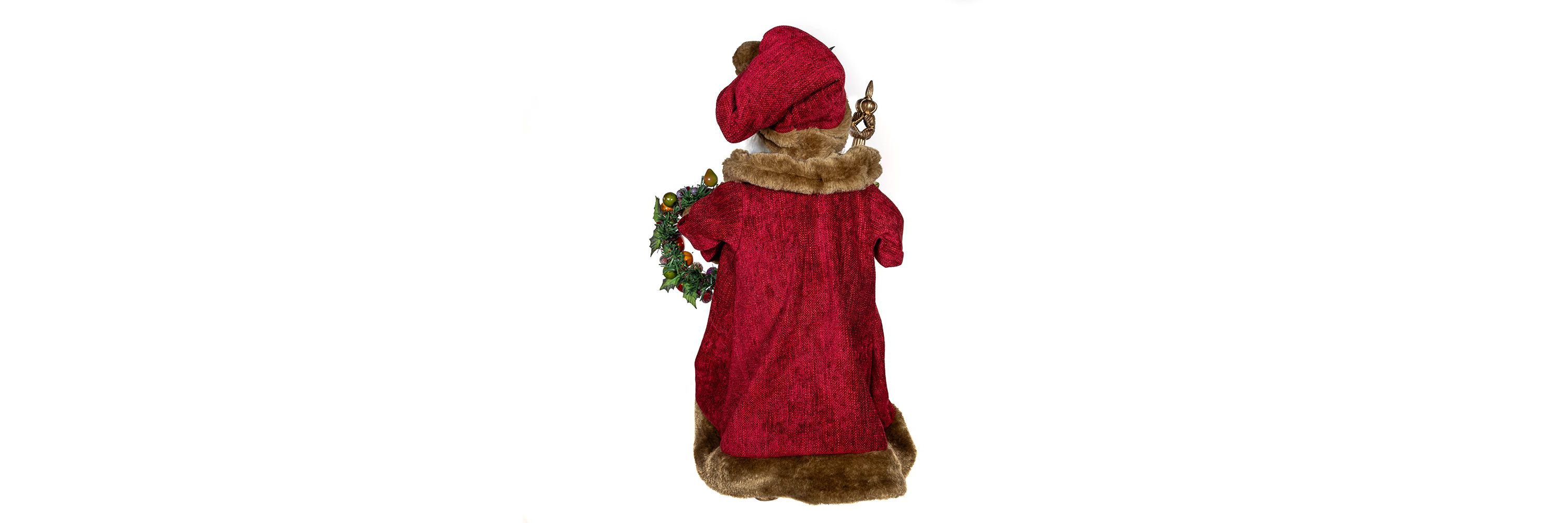 Kurt Adler 20-Inch Sugar Fruit Santa With Fruit Wreath