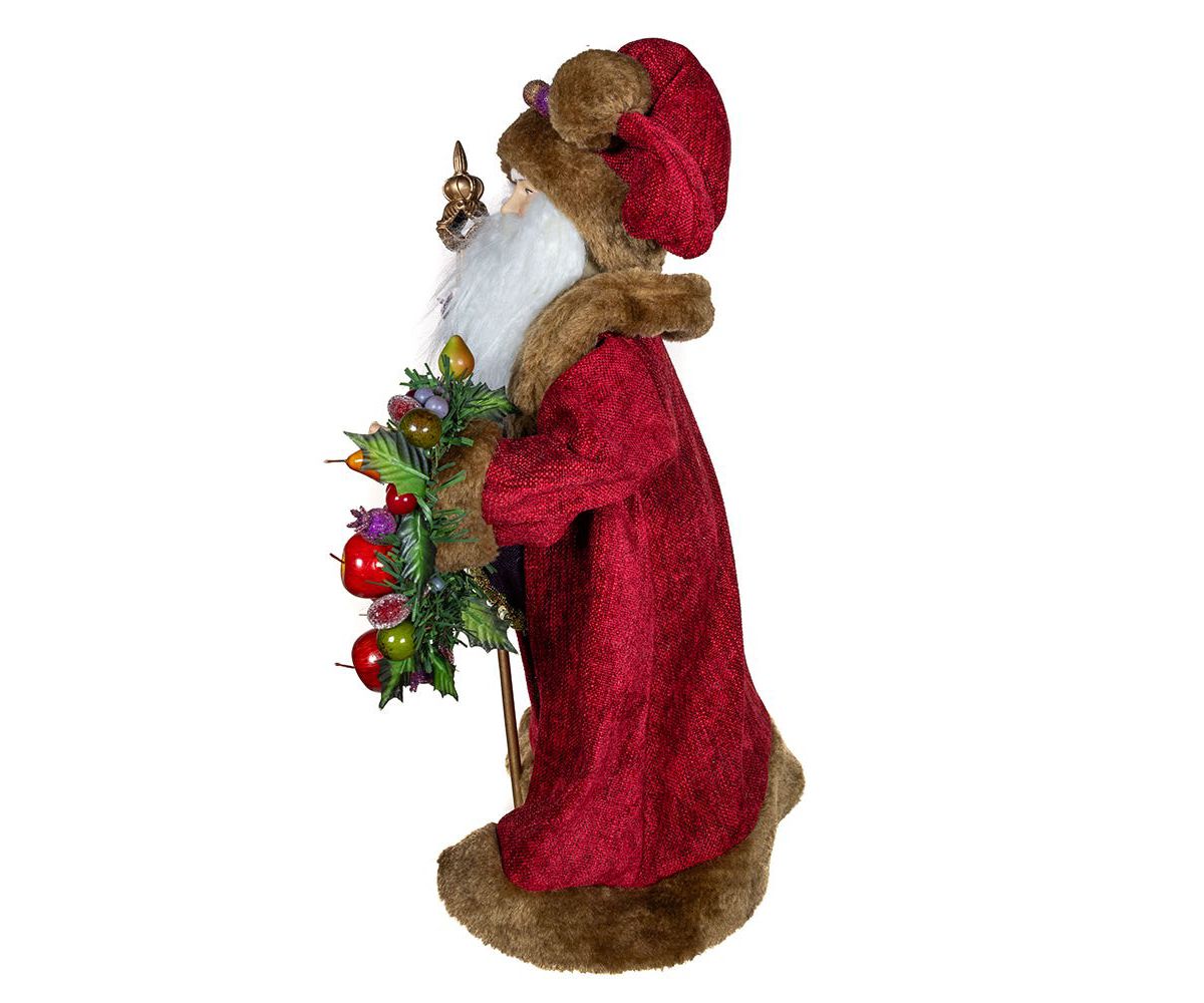 Kurt Adler 20-Inch Sugar Fruit Santa With Fruit Wreath