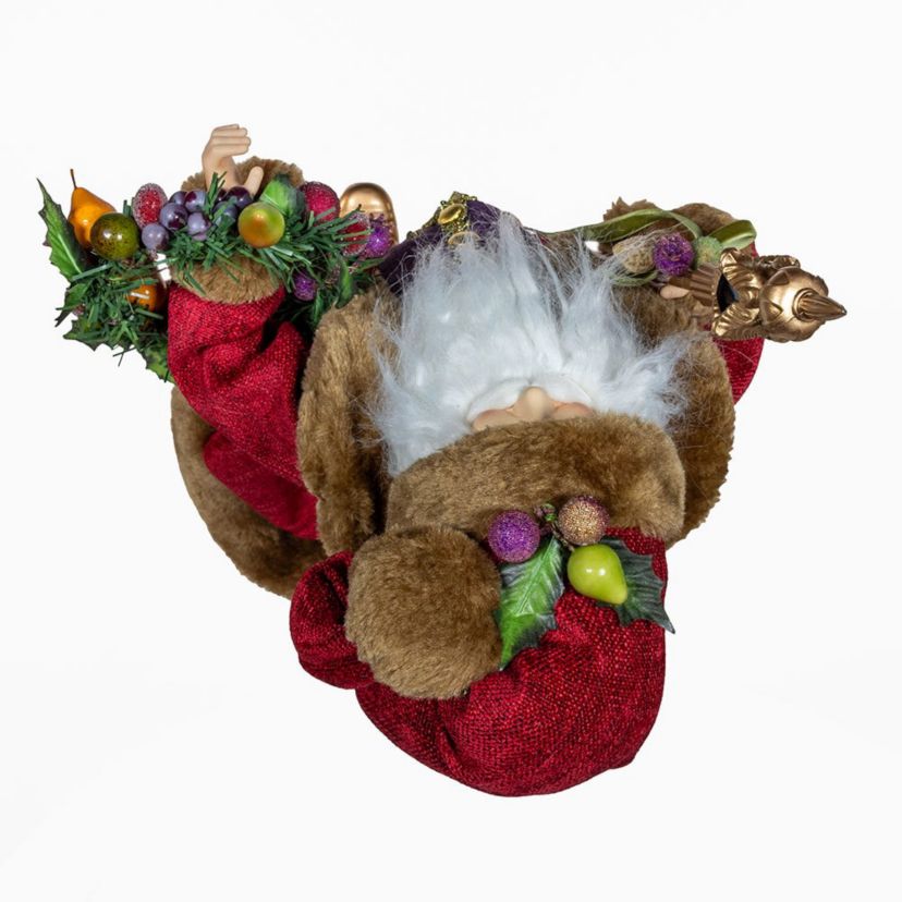 Kurt Adler 20-Inch Sugar Fruit Santa With Fruit Wreath